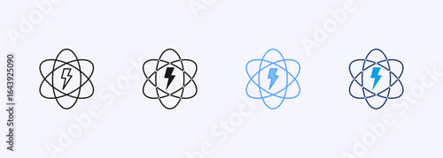 Atomic Energy Icon Set Multiple Style Collection
