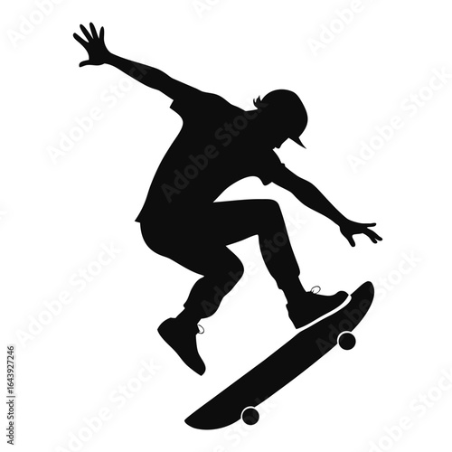 Black vector silhouette illustration of people jumping and running, perfect for an action-packed sport competition