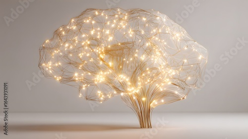 Abstract representation of a brain network with glowing connections.