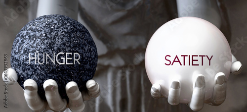 Canvas Print Hunger or Satiety - decide between two options