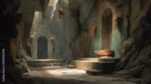 Ancient Seers Chamber in Deep Ruins of an Enigmatic Cave