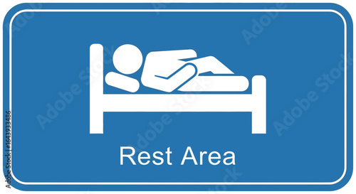 Rest Area Sign Guidance for Relaxation and Break on the Road, Encouraging Safe Travel Practices.