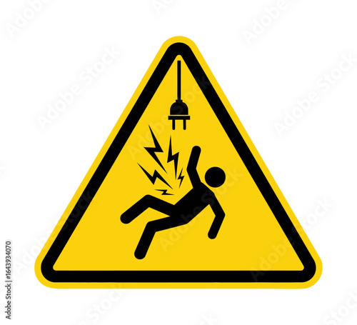 Electrical safety ,shock hazard ,high voltage, icon warning, sign, danger notification, risk prevention for qw6.ai awareness