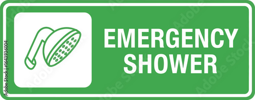 Emergency Shower Sign Safety Reminder in Case of Chemical Exposure - Quick Response Needed