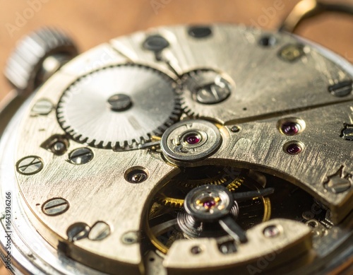 Wallpaper Mural Detailed macro view of an intricate mechanical watch movement, showcasing the complexity of gears, cogs, and the concept of time. Torontodigital.ca