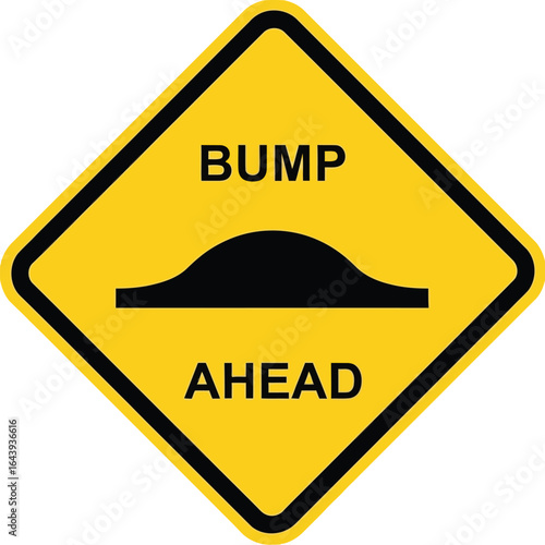 Warning Sign Alerting Drivers to an Upcoming Road Bump for Safety and Awareness on the Road