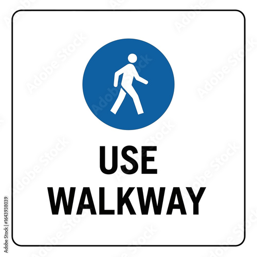 Pedestrian Walkway Sign Symbolizing Safety and Encouraging Designated Path Usage