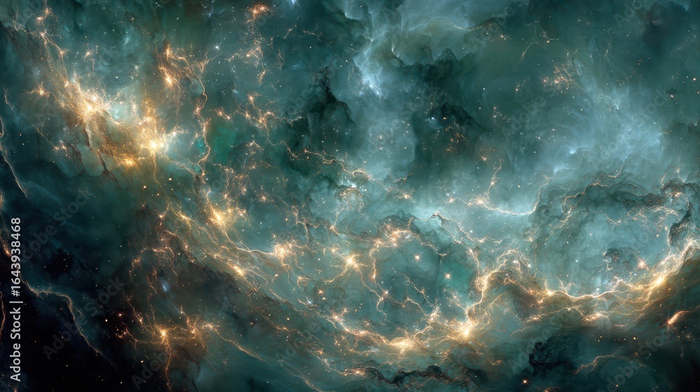 Obraz premium Swirling Cosmic Dust and Energy in Celestial Space Chaos