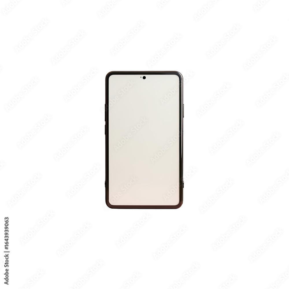 A modern smartphone with a blank screen. A modern smartphone with a blank screen.