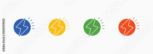 Flash Icon Set Color Multiple Style Collection