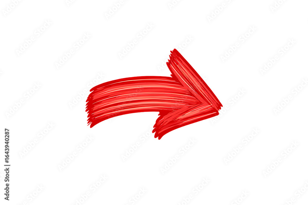 Fototapeta premium Red arrow isolated on transparent background.