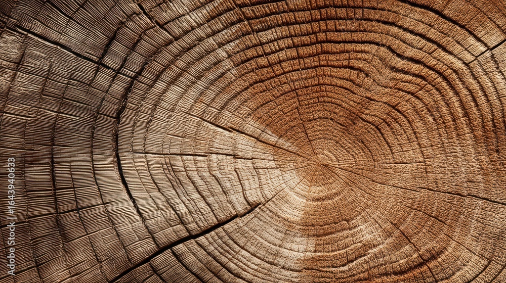 Naklejka premium Circular Wood Slice with Natural Texture and Detail Background