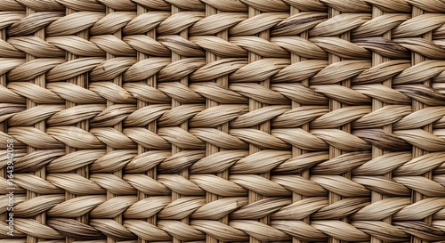 Photo of close up of a woven wicker basket texture creating a natural and rustic background for interior design projects