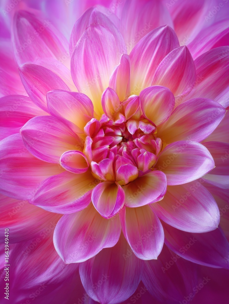 Obraz premium extreme closeup of a pink dahlia in bloom oregon united states of america