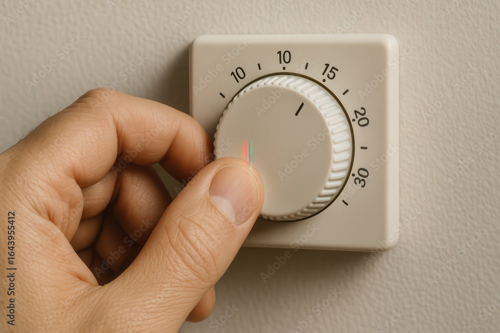Hand Adjusting Round Thermostat Temperature Control Hand Adjusting Round Thermostat Temperature Control