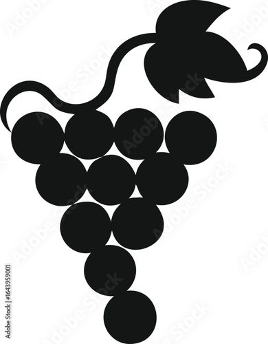 Vector illustration of a fresh, juicy bunch of grapes with a leaf, perfect for food and wine designs