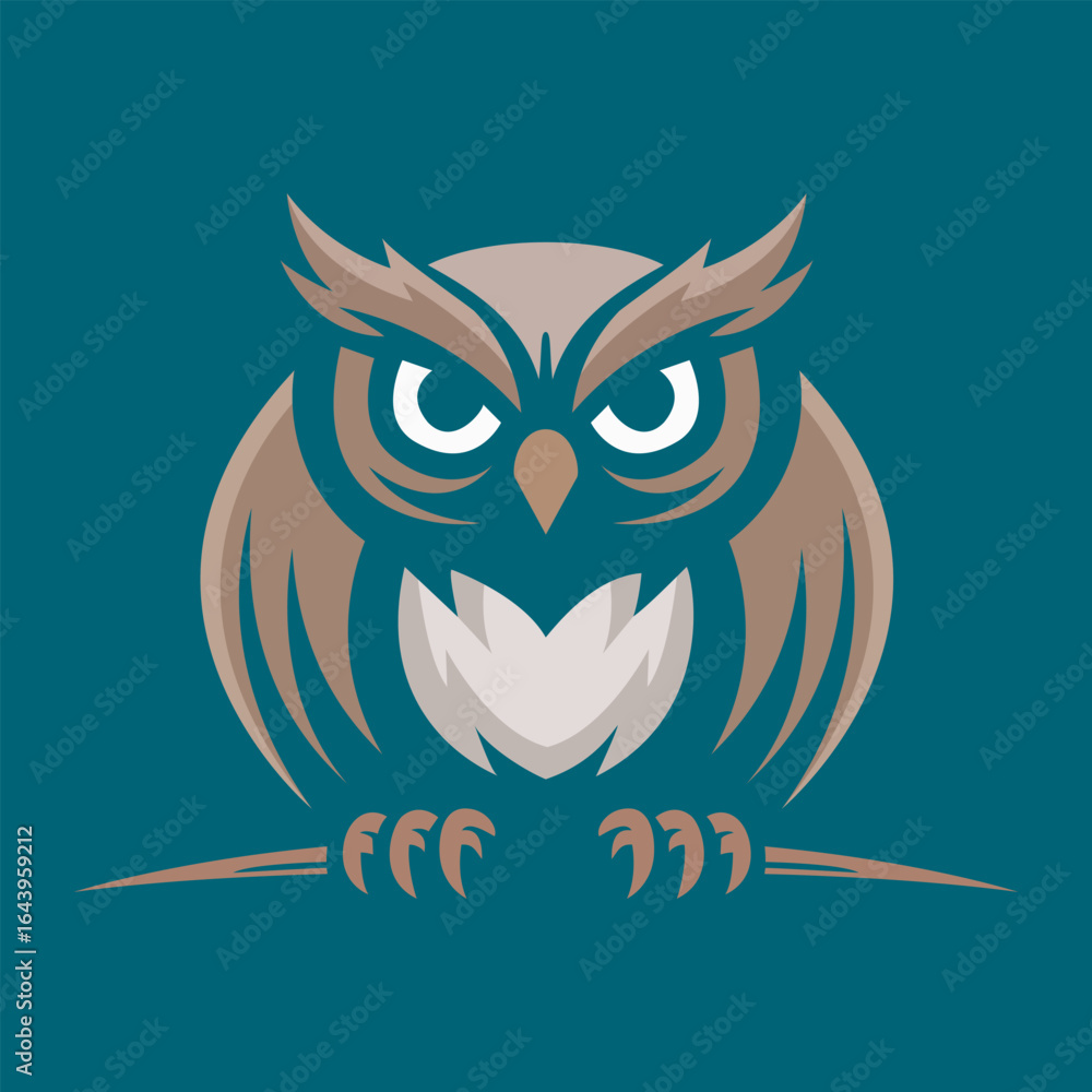 Naklejka premium Calm Wise Owl Silhouette for Educational and Branding Applications