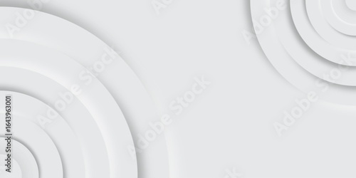 Abstract grey geometric overlapping circle background Neomorphs style. Presentation slide template. Vector circles design Object web Round shape clean modern poster, banner background Vector	