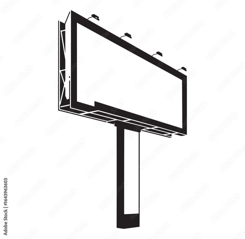 Fototapeta premium Vector illustration of a blank billboard sign suitable for advertising campaigns