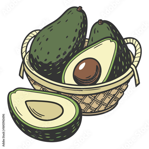 illustration of fresh vegetables in a basket