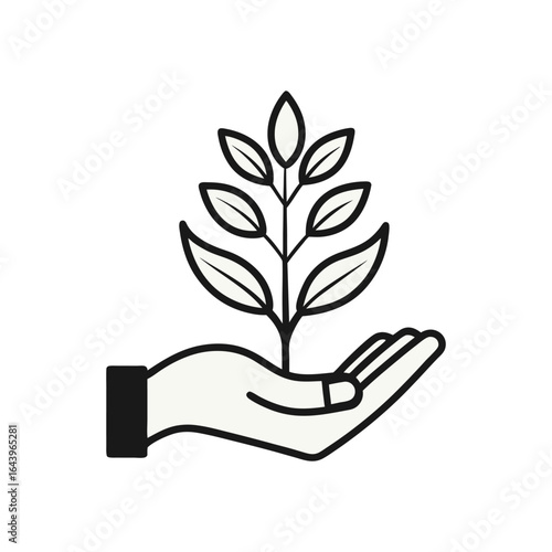  hand holding growth leaf