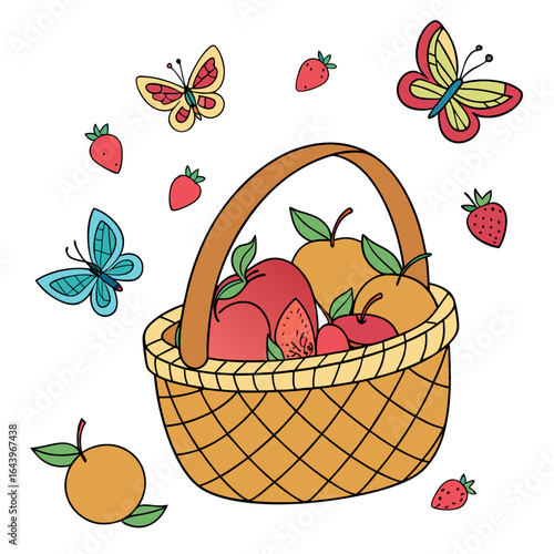 basket with apples