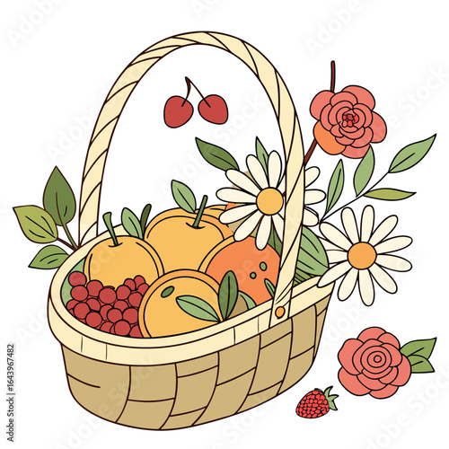 basket with fruit