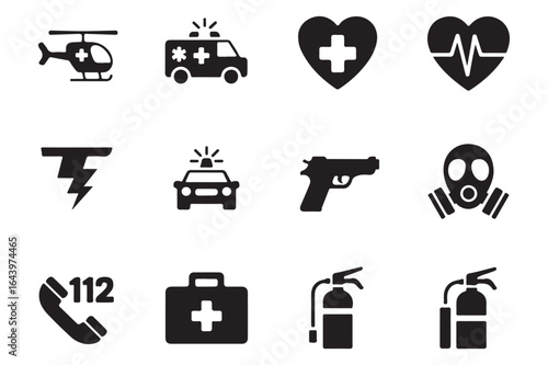 Emergency Services and Safety Icons A Comprehensive Collection for Public Safety and Preparedness