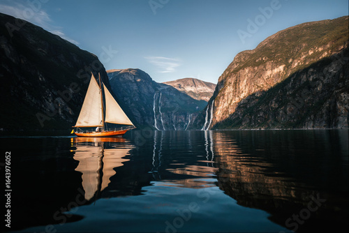 sailing boat at sunset