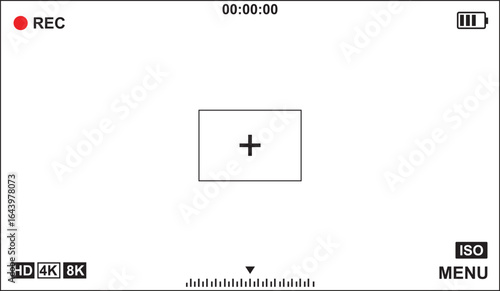 Camera Viewfinder Interface with Recording Indicators and Settings Display