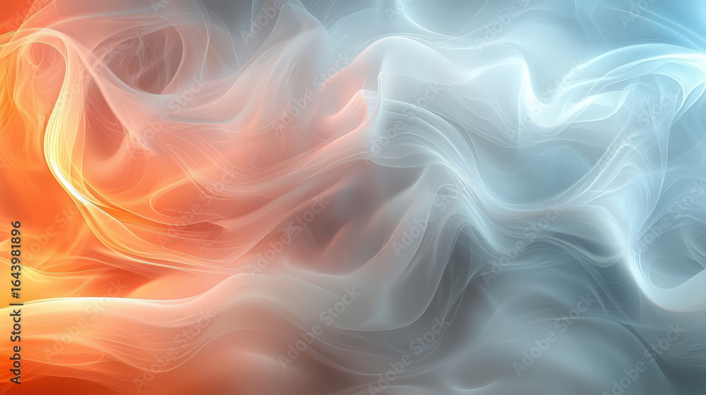 Obraz premium Dynamic flow of colorful smoke patterns abstract art digital soft lighting aerial perspective fluidity concept
