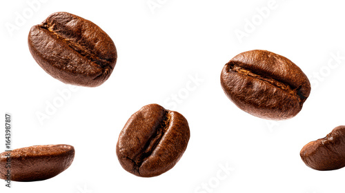 Wallpaper Mural Flying Coffee Beans PNG with White Isolation Torontodigital.ca