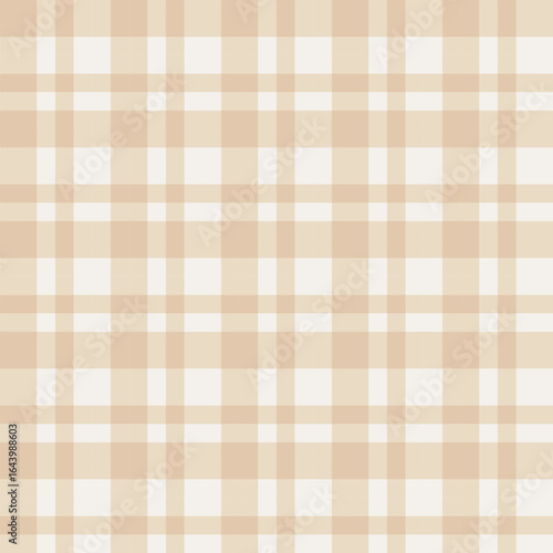  Light brown vichy gingham checkered seamless pattern. Beige and white gingham seamless pattern 