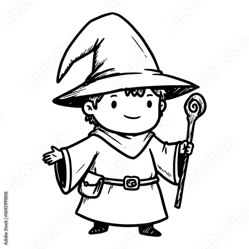 Medieval Wizard Male Boy Magician Witch Character