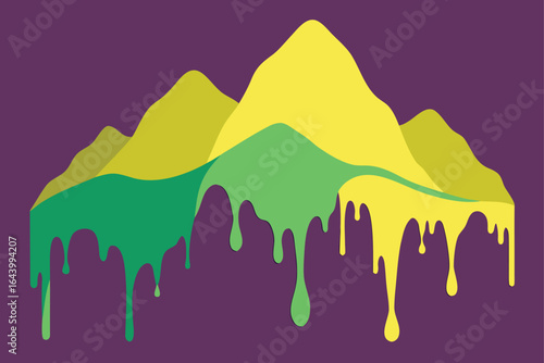 abstract dripping paint forming the outline of a m (2).eps