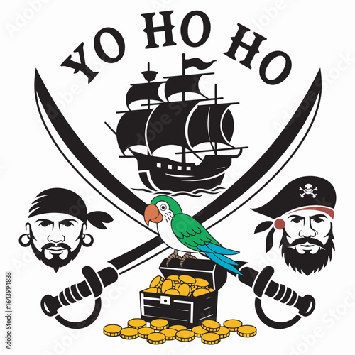 Pirate Quote Vector Design – Talk Like a Pirate, Live Like a Legend Text Art with Adventure Motifs and Ocean-Inspired Graphics