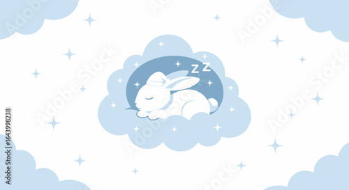 Adorable Sleeping Rabbit Vector Illustration for Children's Designs and Products