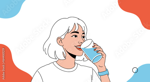 Healthy lifestyle hydration boost with refreshing water consumption daily
