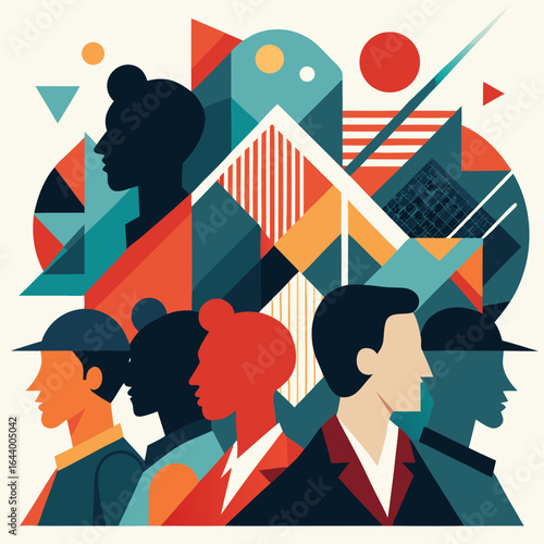 business people with chart