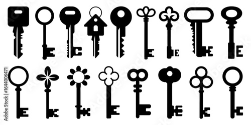 Vintage skeleton keys collection showcasing intricate and diverse antique key designs and styles