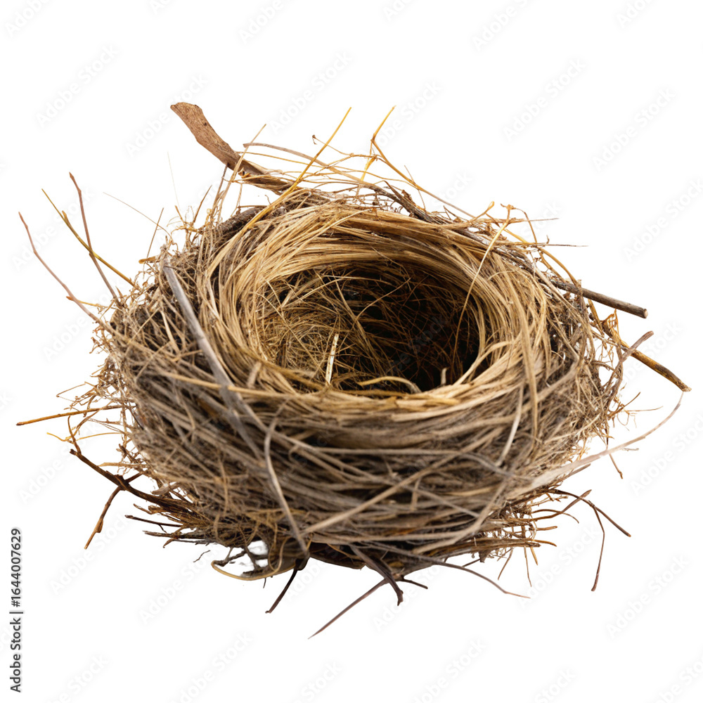 Obraz premium Nature's intricate bird nest structure with intertwined twigs showcasing wildlife craftsmanship