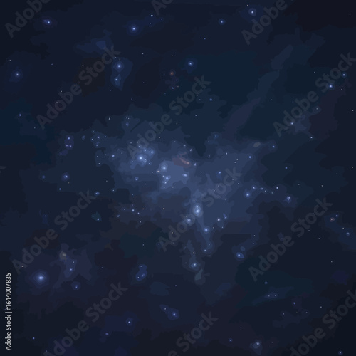 Abstract dark blue night sky with celestial elements
