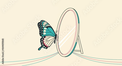 Butterfly Reflection: A Symbol of Transformation and Self-Discovery through the Mirror's Gaze