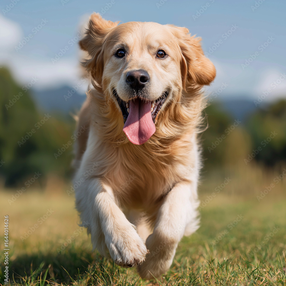 Happy Dog Running on Grass
Happy Dog Running on Grass