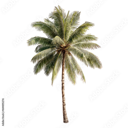 Tropical palm tree, overhead view, isolated,  beach background, website design