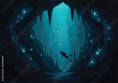Underwater Cavern Exploration A Diver's Journey Through Submerged Geological Wonders and Luminescent Mysteries
