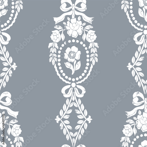 Damask modern seamless pattern element. Vintage classical old fashioned damask ornament, seamless texture for wallpapers, textile.