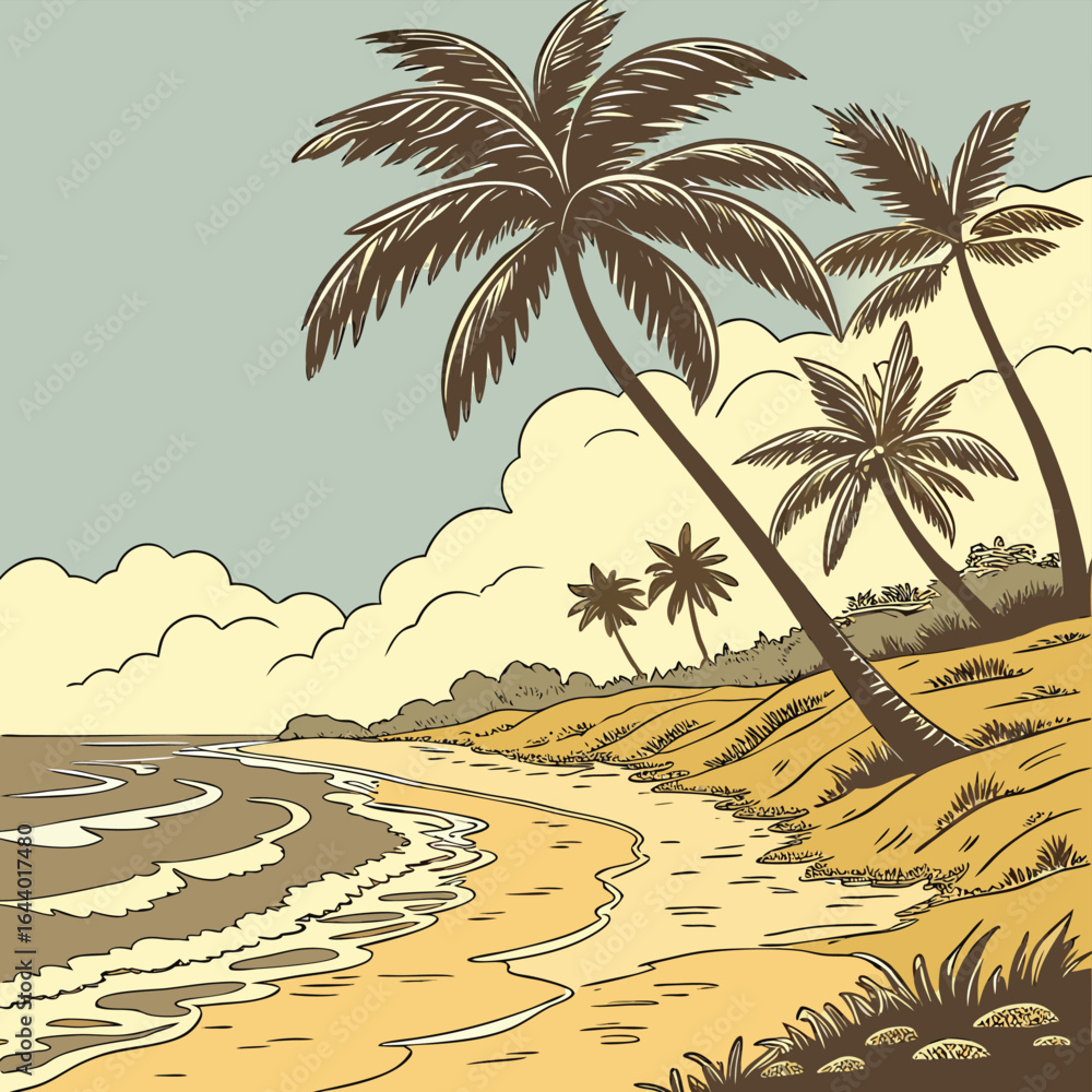 Obraz premium palm trees on the beach