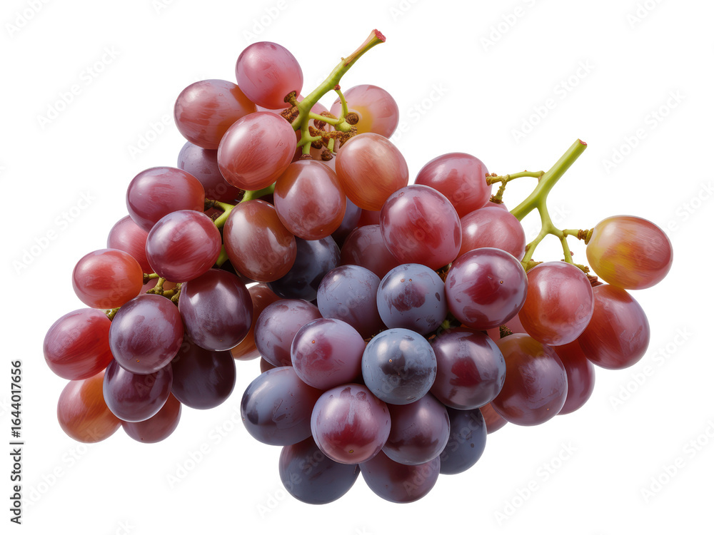 Fototapeta premium Fresh red and purple grape clusters