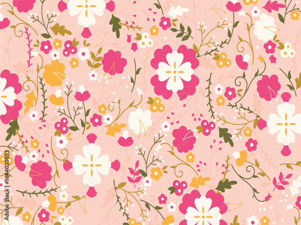 Obraz premium seamless floral pattern design, beautiful background 